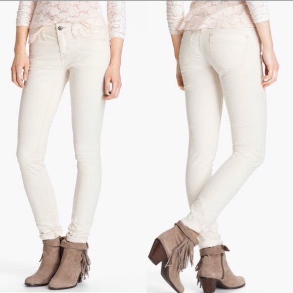 Free People Pants - FREE PEOPLE | Corduroy Skinny Pants Ivory Winter White  Size: 24